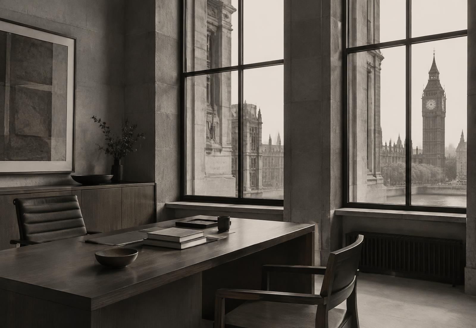 A quiet London office overlooking Westminster